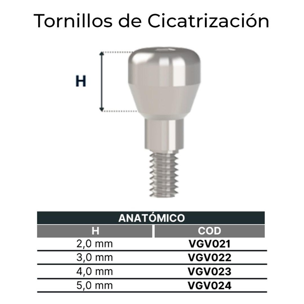[VGV021] Pilares de Cicatrización. (2.00 mm, Anatómico)