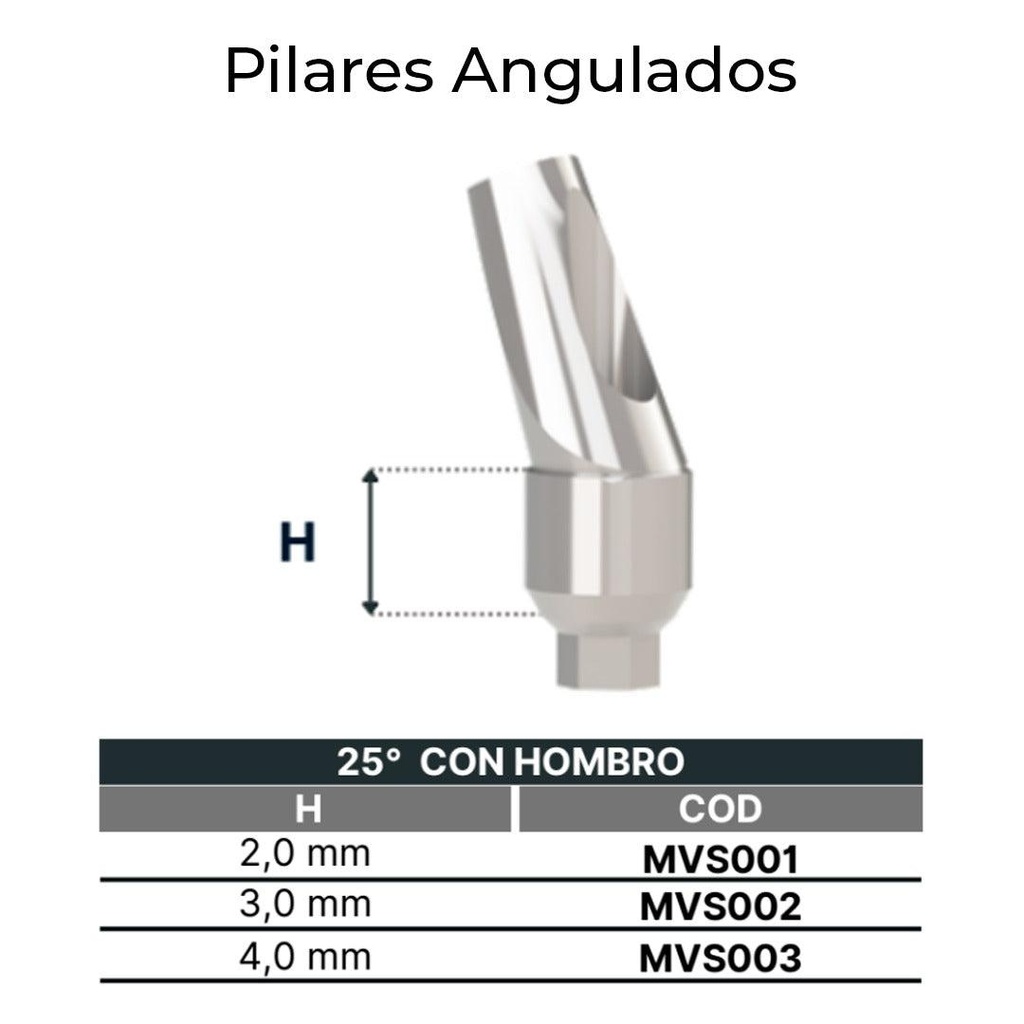Pilares Angulados 25° con Hombro Seventeen (2.0 mm)